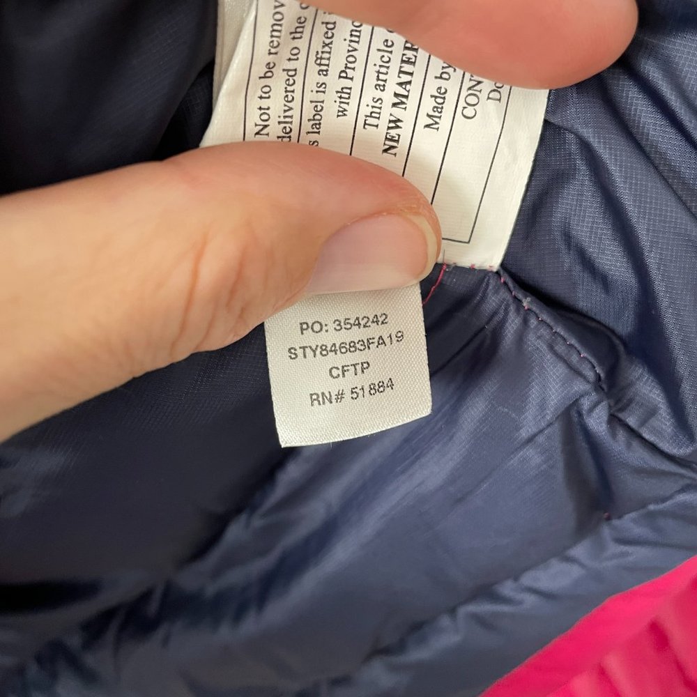 Patagonia Down Sweater Jacket Full Zip Mock Neck Winter Outdoor Pink XL - Picture 8 of 8